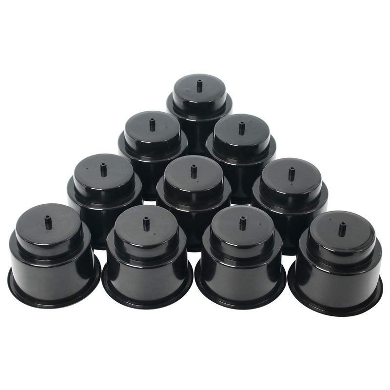 NovelBee Recessed Plastic Cup Drink Holder with Drain for Boat Truck Car Camper RV (Black, 10pcs) - Image 3